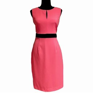 Calvin Klein Salmon Pink & Black Cocktail Business Dress